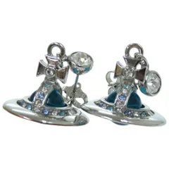 美品 ヴィヴィアンウエストウッド タイニー オーブ ストーン セカンドピアス 真鍮 ストーン ライトブルー ピアス 0766  Vivienne Westwood