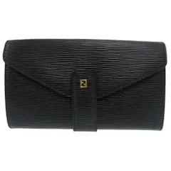 美品  FFロゴ 64KA736 ゴールド金具 クラッチバッグ レザー ブラック  長財布 0610 FENDI