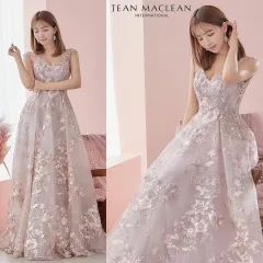 【JEAN MACLEAN / ジャンマクレーン】フラワー刺繍ロングドレス 21098 sugar バースデー イベント