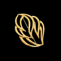 美品★ MONET モネ ブローチ ヴィンテージ リーフ ゴールド