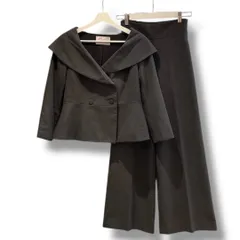 Dress Lab ドレスラボ パンツスーツ サイズS ダークグレー NO df0025pt セレモニースーツ ダブル ショート丈 シンプル モノトーン レディース 秋 ゴーゴー古着久喜倉庫店 草3104