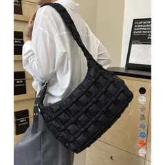 キルティングショルダーバッグ大容量軽量鞄min#