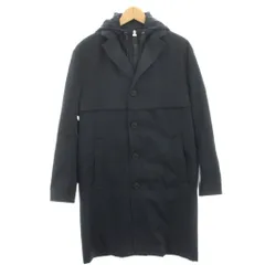 ヒューゴボス HUGO BOSS Performance チェスターコート 中綿ベスト ジップアップ フード ロング 46 紺 ネイビー 10245178 /HN