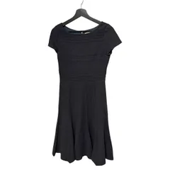  Sybilla（シビラ）レディース 半袖ニットワンピース フレア 編み柄 フォーマル ネイビー Mサイズ　婦人服  【ZK58】