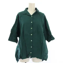 サマンサモスモス SM2 シャツ 五分袖 コットン リネン混 F 緑 グリーン /TK ■GY61