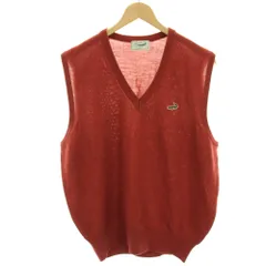 クロコダイル CROCODILE ニットベスト ウール混 Vネック L エンジ色 /HN ■GY61