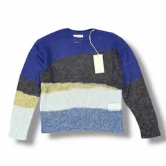 参考上代39600円 未使用 YOKE 25SS Mohair Intarsia Sheer Sweater モヘヤインターシャシアーセーター ニット ヨーク YK25SS0967S ネイビー 2 （7346M）のサムネイル