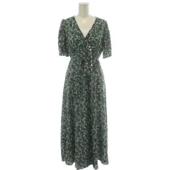 フレイアイディー FRAY I.D カシュクールワンピース 0 ロング 緑 グリーン 紫 白 小花柄 Vネック 半袖 /RP ■GY58