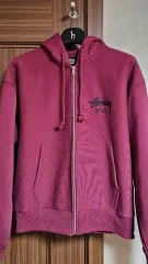 STUSSY ストック SEOUL ソウル フードジップアップ バーガンディ ワイン (S)
