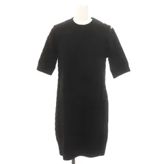 レディ Rady ビジュー付きニットワンピース 膝丈 半袖 ケーブル編み M 黒 ブラック /ES ■OS