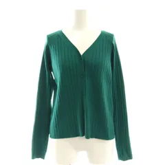 ミラオーウェン Mila Owen カーディガン ニット Vネック リブ 1 緑 グリーン /AT ■OS ■GY39 ■AX