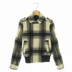 マウジー MOUSSY ステンカラージャケット チェック 1 白 ホワイト 黒 ブラック /AT ■OS ■GY39 ■AX