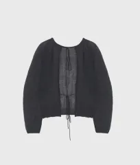 MONOHA モノハ Kid モヘア カーディガン / ダークグレー