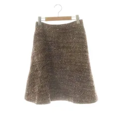 マーリエパーエフデ Maglie par ef-de ひざ丈スカート フレア ウール 7 茶 /NR ■OS