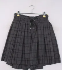 量産型 地雷系 CHECK プリーツ レースアップ スカートハーフパンツ