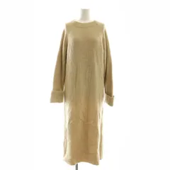 ナチュラルクチュール natural couture 23AW ZIP付き畦ニットワンピース ロング F ベージュ /ES ■OS
