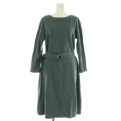 アンタイトル UNTITLED ウールワンピース 膝丈 八分袖 ベルト付 1 サックスブルー /MY ■OS ■AX