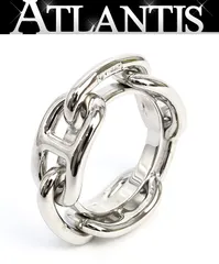 【広尾店】美品 エルメス HERMES レガート スカーフリング シェーヌダンクル シルバー 【18167】