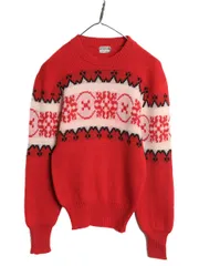 【お得なクーポン配布中!】 60s USA製 マクレガー デザイン ニット セーター メンズ S レディース M 程/ 古着 ヴィンテージ ウール ノルディック ミドルゲージ レッド