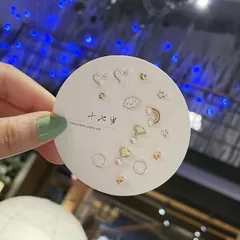 ハート 虹&雲 パール 星 オレンジストーン サークルピアス ボールピアス 7ペアセット まとめ売り重ね付け 韓国アクセ 可愛い ポップ シンプル レディース