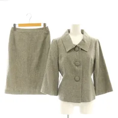 コムサイズム COMME CA ISM セットアップ ジャケット タイトスカート M ベージュ グレー /MI ■OS ■GY39 ■AX