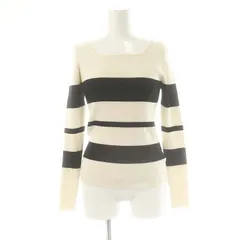 センスオブプレイス バイ アーバンリサーチ Sense of Place by Urban Research スクエアネックコンパクトセーター ニット 長袖 ボーダー F 白 ホワイト 黒 ブラック AA24-22B010 /AT ■OS ■GY39 ■AX