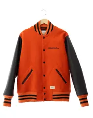 ダブルタップス WTAPS 18AW CLUB JACKET ロゴ 袖レザー 中綿 クラブ ジャケット スタジャン 182BRDT-JKM04 02 オレンジ ブラック ブランド古着ベクトル 中古251110のサムネイル
