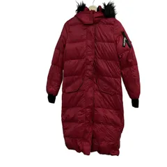 Hollister(ホリスター) ダウンコート サイズS レディース美品  レッド×黒 長袖/ロング丈/冬物