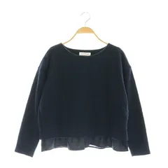 グリーンレーベルリラクシング ユナイテッドアローズ green label relaxing カットツイード レイヤードプルオーバー ブラウス 長袖 紺 ネイビー /AT ■OS