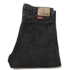 90's ラングラー ブラック デニムパンツ (32×32) 黒 ストレート レギュラーフィット 90年代 ドミニカ製 旧タグ オールド Wrangler 96501 アメリカ古着 USED ビンテージ ヴィンテージ