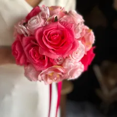 ピンク濃淡ラウンドブーケ☆ブートニア