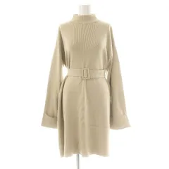 スライ SLY BELTED TURTLE OVER ワンピース ニット ひざ丈 ベルト付き F ライトベージュ /DF ■OS ■SH