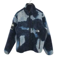Supreme×THE NORTH FACE シュプリーム ノースフェイス 21AW Bleached Print Fleece Jacket ブリーチプリントフリースジャケット NA52100I ネイビー ブルー M