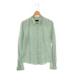 ポールスミス ブラック Paul Smith BLACK 長袖シャツ ボーダー スタンドカラー 42 緑 グリーン /AT ■OS