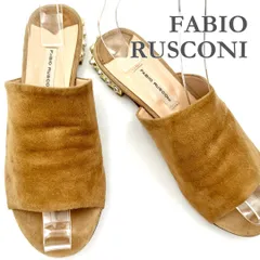 FABIO RUSCONI サンダル スエード パール キャメル 334A