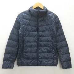 U■ユニクロ/UNIQLO ウルトラライトダウンジャケット/ドット柄【M】紺/LADIES/Ｕ13【中古】■
