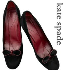 kate spade ハイヒール スエード リボン ブラック 1037A