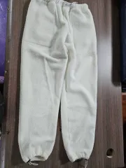アイボリー フリース ジョガーパンツ M L 男女兼用