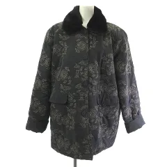 ルネデリー Rene Derhy 花柄 刺繍 中綿コート ジャケット グレー L