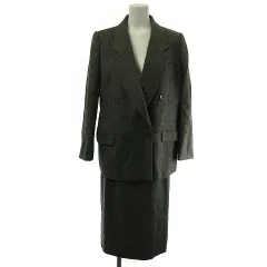 バーバリーズ Burberrys セットアップ スカート スーツ チェック ウール 7AR グリーン 緑