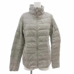 ユニクロ UNIQLO ウルトラライトダウン ダウンジャケット ブルゾン ジップアップ チェック柄 M グレー 211-08821 /JS