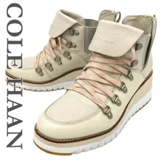 ■希少■ COLE HAAN ハイカットスニーカー レザー ウォータープルーフ ウェッジソール 厚底 オフホワイト 2167A