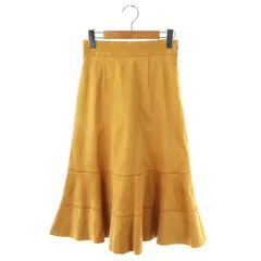 マーリエパーエフデ Maglie par ef-de フェイクスエードティアードスカート 膝丈 5 マスタード /HK ■OS