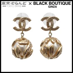 シャネル CHANEL ピアス ライトゴールド メタル ココマーク フェイクパール ラインストーン コスチュームジュエリー 09A レディース 241100081764