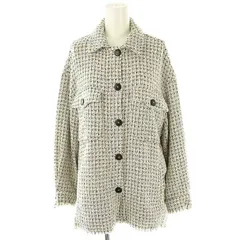 ザラ ZARA ツイードジャケット USAS オフホワイト ブラック /DO ■OS