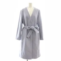 ナノユニバース nano universe ウール コート ノーカラー ロング 38 紫 パープル /AT ■OS