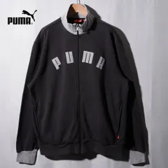 00s プーマ PUMA ジップアップ スウェット L ブラック グレー ヴィンテージ Vintage トラックジャケット コットンジャケット 裏毛 ロゴ刺繍 ストリート Y2K オーバーサイズ あいみょん 着用 E8020
