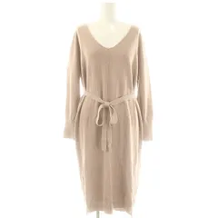 スタイルデリ STYLE DELI ウエストリボン付きVネックワンピース ミモレ ロング F ピンク /AT ■OS