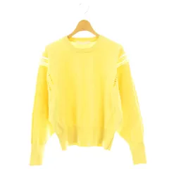 エストネーション ESTNATION カットワーク クルーネックニット カットソー 長袖 F 黄色 /NR ■OS