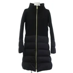 ヘルノ HERNO ロングダウンジャケット ダウンコート ウール切替 黒 ブラック 40 S位